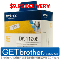 Brother DK-11208 White Label Genuine - 38mm x 90mm - 400 per roll (DK-11208)