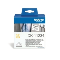 Brother DK-11234 Self-Adhesive Name Badge Paper Labels, Black on White, 60 x 86mm - 260 Labels