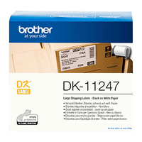 Brother DK-11247 Large Shipping Paper Labels, Black on White, 103 x 164mm - 180 Labels