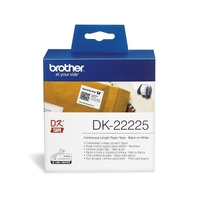 Brother DK-22225 Continuous Paper Label Roll, Black on White, 38mm x 30.48m
