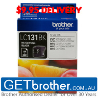 Brother LC-131 Black Ink Cart Genuine - up to 300 pages (LC-131BK)