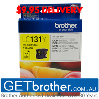 Brother LC-131 Yellow Ink Cart Genuine - up to 300 pages (LC-131Y)