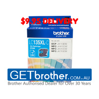 Brother LC-135XL Cyan Ink Cartridge Genuine - up to 1200 pages (LC-135XLC)