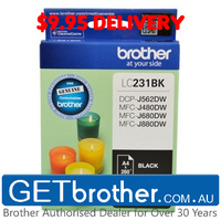 Brother LC-231 Black Ink Cartridge Genuine - Up to 260 pages (LC-231BKS)