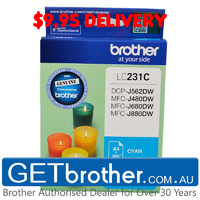 Brother LC-231 Cyan Ink Cartridge Genuine - Up to 260 pages (LC-231CS)