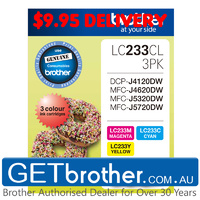 Brother LC-233 CMY Colour Pack Genuine - up to 550 pages each (LC-233CL3PK)