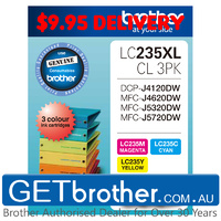 Brother LC-235XL CMY Colour Pack Genuine - refer to singles (LC-235XLCL3PK)