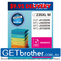 Brother LC-235XL Magenta Ink Cartridge Genuine - 1,200 pages (LC-235XLM)