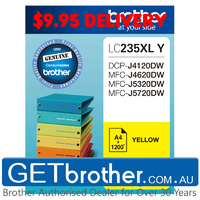 Brother LC-235XL Yellow Ink Cartridge Genuine - 1,200 pages (LC-235XLY)