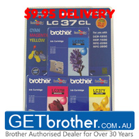 Brother LC-37 Cyan, Magenta & Yellow Colour Pack Genuine - 300 pages each (LC-37CL3PK)