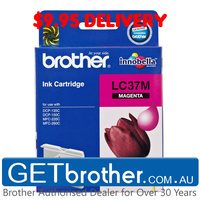 Brother LC-37M Magenta Ink Cartridge Genuine - 300 pages  (LC-37M)