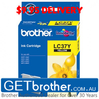 Brother LC-37Y Yellow Ink Cartridge Genuine - 300 pages (LC-37Y)