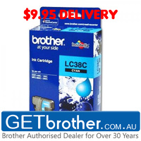 Brother LC-38C Cyan Ink Cartridge Genuine - 260 pages (LC-38C)