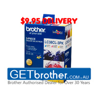 Brother LC-38CL3PK Cyan, Magenta & Yellow Colour Pack Genuine - 260 pages each (LC-38CL3PK)