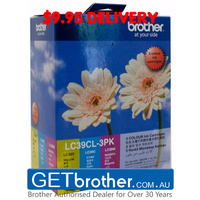 Brother LC-39CL3PK Cyan, Magenta & Yellow Colour Pack Genuine - 260 pages each (LC-39CL3PK)