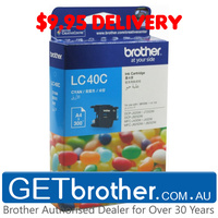 Brother LC-40C Cyan Ink Cartridge Genuine - 300 pages (LC-40C)