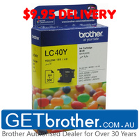 Brother LC-40Y Yellow Ink Cartridge Genuine - 300 pages (LC-40Y)