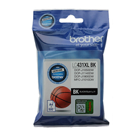 Brother LC-431XLBK Genuine Black High Yield Ink Cartridge - Up to 500 Pages