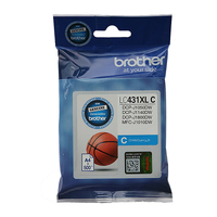 Brother LC-431XLC Genuine Cyan High Yield Ink Cartridge - Up to 500 Pages