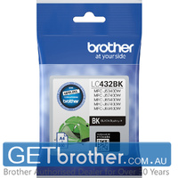 Brother LC-432BK Black Ink Cartridge Genuine - 550 Pages (LC-432BK)