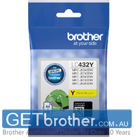Brother LC-432Y Yellow Ink Cartridge Genuine - 550 Pages (LC-432Y)