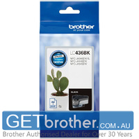 Brother LC-436BK Black Ink Cartridge Genuine - 3,000 Pages (LC-436BK)