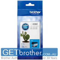 Brother LC-436C Cyan Ink Cartridge Genuine - 1,500 Pages (LC-436C)