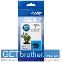 Brother LC-436XLC Cyan Ink Cartridge Genuine - 5,000 Pages (LC-436XLC)