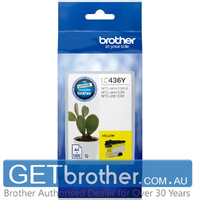 Brother LC-436Y Yellow Ink Cartridge Genuine - 1,500 Pages (LC-436Y)