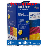 Brother LC-67CL3PK Cyan, Magenta & Yellow Colour Pack Genuine - 325 pages each (LC-67CL3PK)