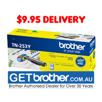 Brother TN-253Y Yellow Toner Cartridge Genuine - 1,300 pages (TN-253Y)