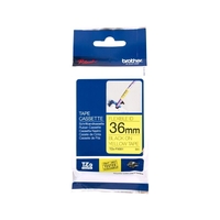 Brother TZe-FX661 P-touch Flexible ID Label Tape, Black on Yellow, 36mm x 8m