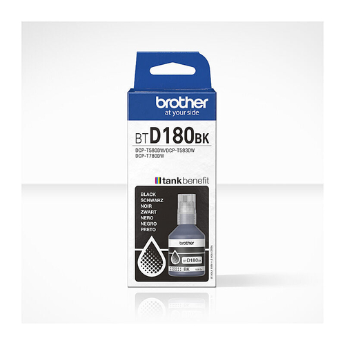 Brother BTD180BK Genuine Black Ink Bottle - Up to 7,500 Pages