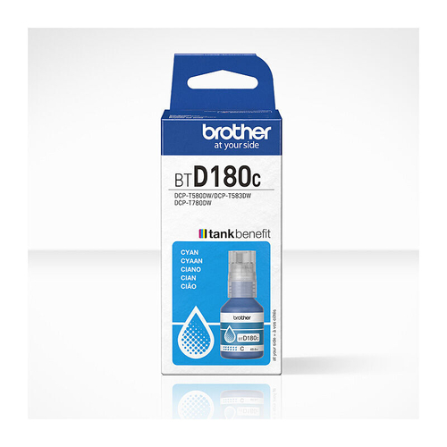 Brother BTD180C Genuine Cyan Ink Bottle - Up to 5,000 Pages
