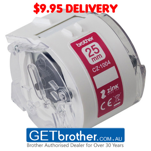 Brother CZ-1004 White Label Roll - 25mm x 5m (CZ-1004)