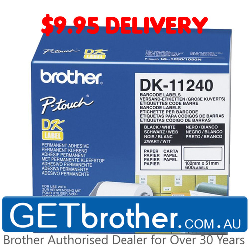 Brother DK-11240 White Label Genuine - 102mm X 51mm - 600 per roll (DK-11240)