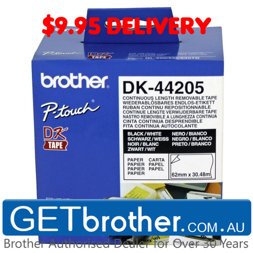 Brother DK-44205 White Roll Genuine - 30.48 Meters (DK-44205)
