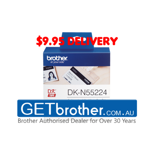 Brother DK-N55224 White Non Adhesive Continuous Paper Roll Genuine - 54mm x 30.48M (DK-N55224)
