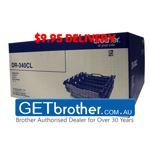 Brother DR-340CL Drum Unit Genuine - 25,000 pgs to suit Brother DCP-9055CDN, HL-4150CDN, HL-4570CDW, MFC-9460CDN, MFC-9970CDW (DR-340CL)