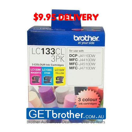 Brother LC-133 CMY Colour Pack Genuine - up to 600 pages per colour (LC-133CL3PK)