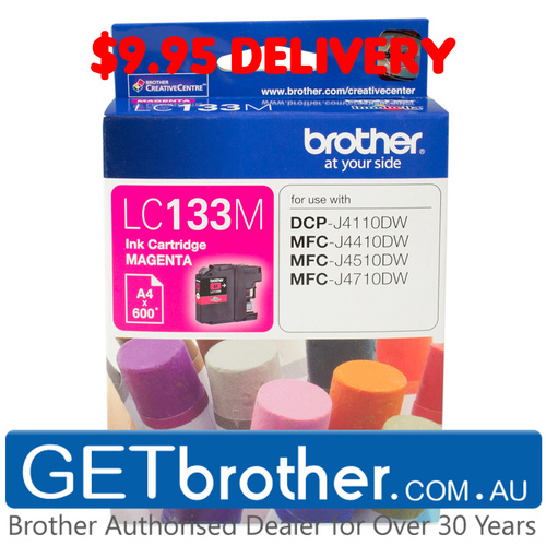 Brother LC-133 Magenta Ink Cartridge Genuine - up to 600 pages (LC-133M)
