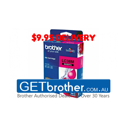 Brother LC-38M Magenta Ink Cartridge Genuine - 260 pages (LC-38M)
