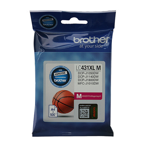 Brother LC-431XLM Genuine Magenta High Yield Ink Cartridge - Up to 500 Pages