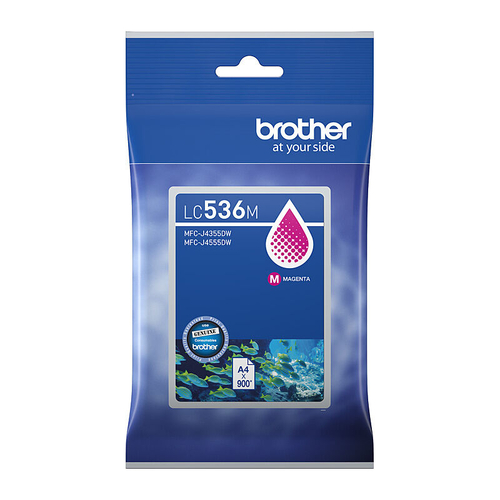 Brother LC-536M Genuine Magenta Ink Cartridge - Up to 900 Pages