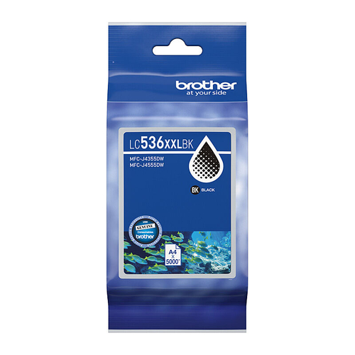Brother LC-536XXLBK Genuine Black Super High Yield Ink Cartridge - Up to 5,000 Pages