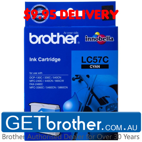 Brother LC-57C Cyan Ink Cartridge Genuine - up to 400 pages (LC-57C)
