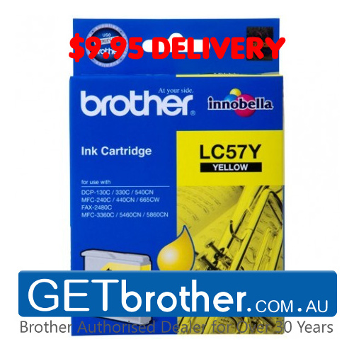 Brother LC-57Y Yellow Ink Cartridge Genuine - up to 400 pages (LC-57Y)