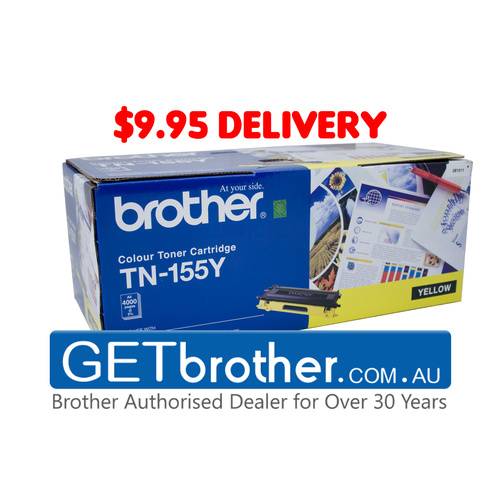 Brother TN-155Y Yellow Toner Cartridge Genuine - 4,000 pages (TN-155Y)