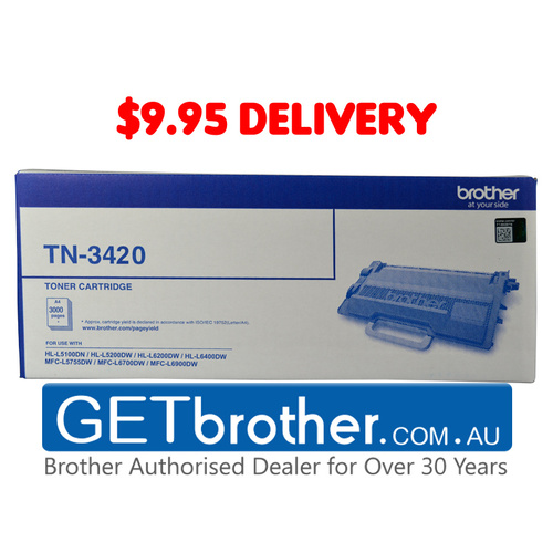 Brother TN-3420 Blk Toner Cartridge Genuine - 3,000 pages (TN-3420)