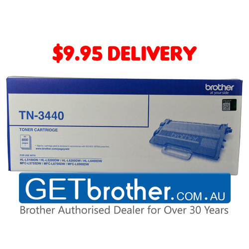 Brother TN-3440 Blk Toner Cartridge Genuine - 8,000 pages (TN-3440)